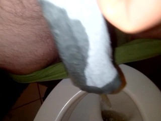 I piss in stepsister's grey sneaker socks 