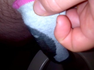 I piss in stepsister's grey sneaker socks 