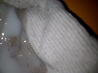 I cum on stepsister's white adidas  socks