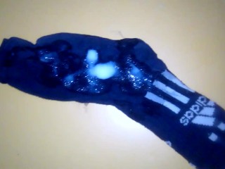 I cum on stepsister's adidas socks