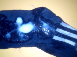 I cum on stepsister's adidas socks
