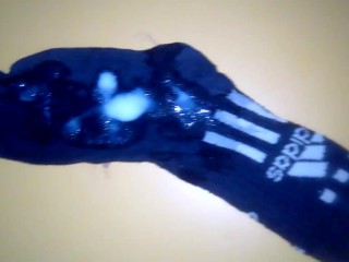 I cum on stepsister's adidas socks