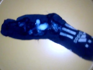 I cum on stepsister's adidas socks