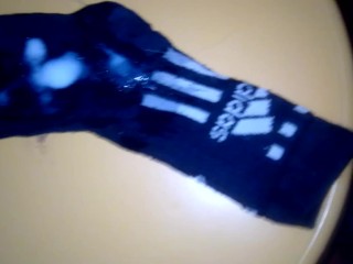 I cum on stepsister's adidas socks