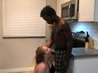 Redhead PAWG GF Gets Fucked by BBC Roughly on Kitchen Countertop Ends with Creampie