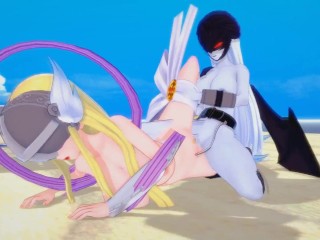Digimon Hentai 3D - Angewomon x LadyDevimon (Futa)