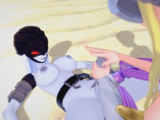 Digimon Hentai 3D - Angewomon x LadyDevimon (Futa)