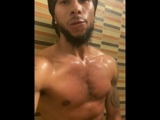 Amateur American Masculine Guy Taking A Shower