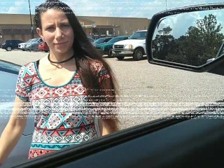 Parking lot whore needed a ride and let me finger bang her little pussy in public !