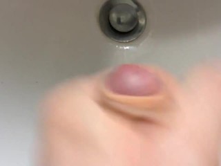 Close up huge cumshot