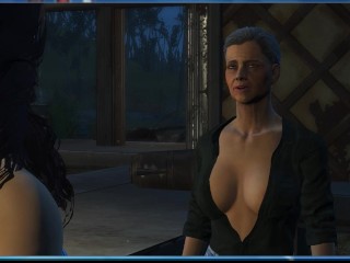 Lesbian sex with Trudy, the owner of the cafe | Fallout 4, Porno Game 3d