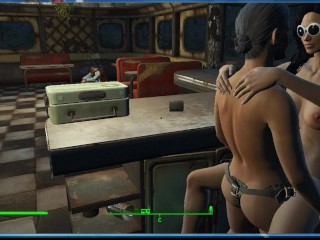 Lesbian sex with Trudy, the owner of the cafe | Fallout 4, Porno Game 3d