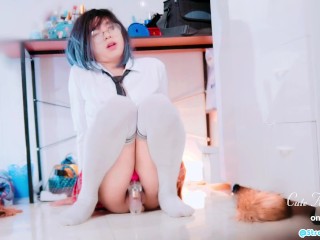 Japanese Sissy Femboy Anal in Chasity & Fox tail