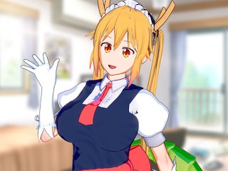 Anime Maid Tohru Cleans Your Dick