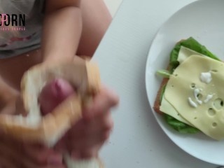 CUM ON MY CHEESE SANDWICH | my meal need protein | MAYO is FINISH STEP SISTER MILKS ME | FOOD PLAY