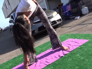 Close Up Feet While Doing Yoga With Viva Athena During Covid-19