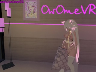 Shy Catgirl puts on a show for you ❤️Solo Masturbation in Virtual Reality [VRchat] 3d hentai camgirl