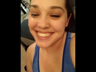 I took a selfie video while getting cum all over my face!