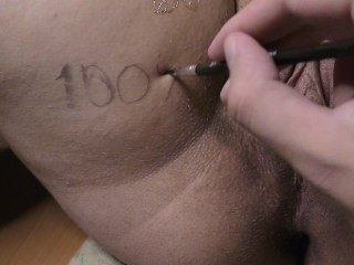 My wife getting preparing for dirty sex with perverts who loves bodywriting