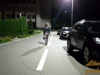 Naked walks in the city at night. Full version. In pantyhose and without. Many witnesses.