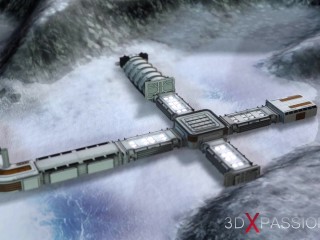 Sci-fi female android fucks a horny girl with a strapon in the spacecraft