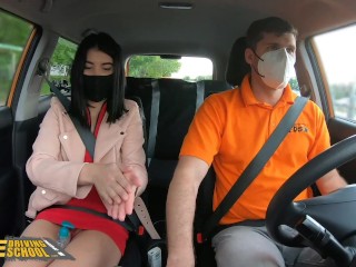  Driving School Lady Dee sucks instructor’s disinfected burning cock