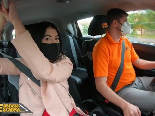  Driving School Lady Dee sucks instructor’s disinfected burning cock