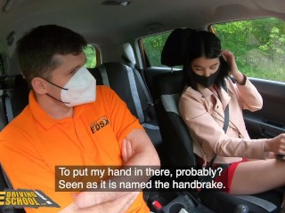  Driving School Lady Dee sucks instructor’s disinfected burning cock