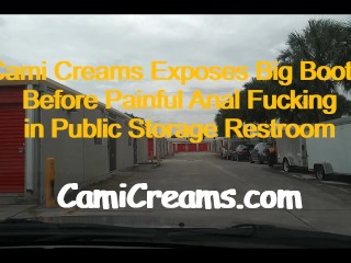 Cami Creams Exposes Big Booty Before Painful Anal Fuck in Public Storage Restroom - Sexy Voice ASMR