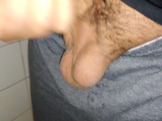 Horny Virgin Latino Cant Help But Cum After Taking A Piss