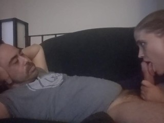 Button Makes My Cock Shiny and Wet As She Pulls the Cum from Me (With Amazon and Nursing)