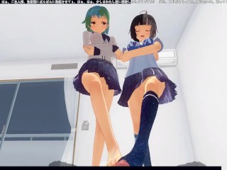 3D HENTAI POV Earth-chan and Moon-chan give you a blowjob