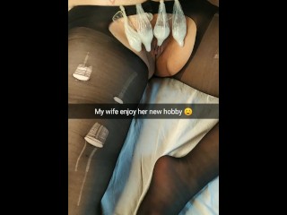 My wife lies after hard gangbang surround with used condoms full of cum! [Cuckold. Snapchat]