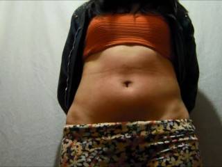 lashes on my belly my sagging belly moves sexy my stomach is excited by the movements of my skin