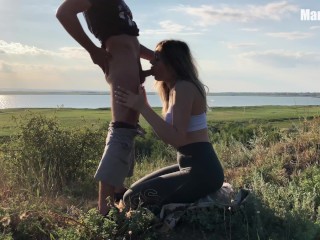 Fucked a fit girl right during training outdoors