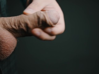 Thick cumshot in 4K slow motion. Masturbating my big veiny Swedish dick. Uncut and natural foreskin.