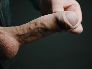 Thick cumshot in 4K slow motion. Masturbating my big veiny Swedish dick. Uncut and natural foreskin.