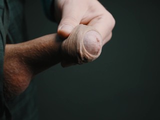 Thick cumshot in 4K slow motion. Masturbating my big veiny Swedish dick. Uncut and natural foreskin.