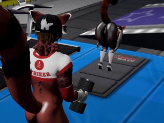 Public Gym Fuck Red Panda Cumflation Breeding - Second Life Yiff