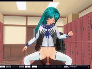 3D HENTAI High schoolgirl fucks in the locker room after school