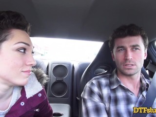 PETITE BRUNETTE LILY LABEAU SWALLOWS EVERY DROP OF JAMES DEEN’S CUM