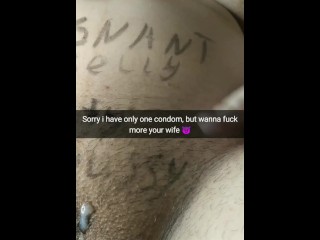 My wife have only one condom, but her bull wanna fuck more..so she had to take unprotected creampies