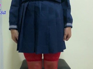 SisK on Sailor Uniform Wearing Anal Plug 