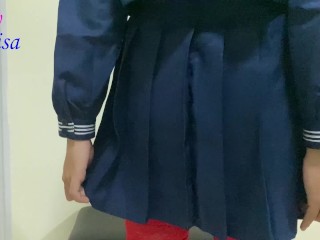 SisK on Sailor Uniform Wearing Anal Plug 