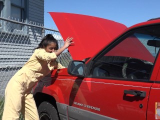 Stuck Fetish on Labor Day - Viva Athena gets stuck in a truck.