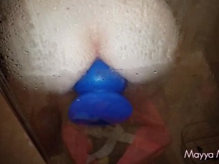 Petite fitness slut gets her cunt destroyed in the shower. Punch Fisting and HUGE toys. 