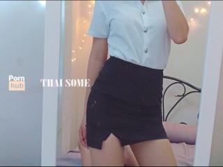 College student stuffed with dildo on pussy 