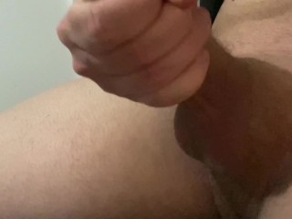 Fit Guy Jerking off his Big Dick - Close Up - Cumming Hard - Cumshot - Hot Solo Male