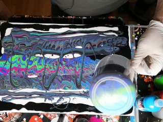 Bunter Sex und Acryl pouring