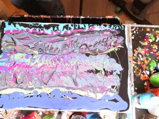 Bunter Sex und Acryl pouring